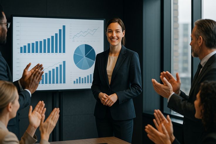 Leaders attending an online financial analysis workshop